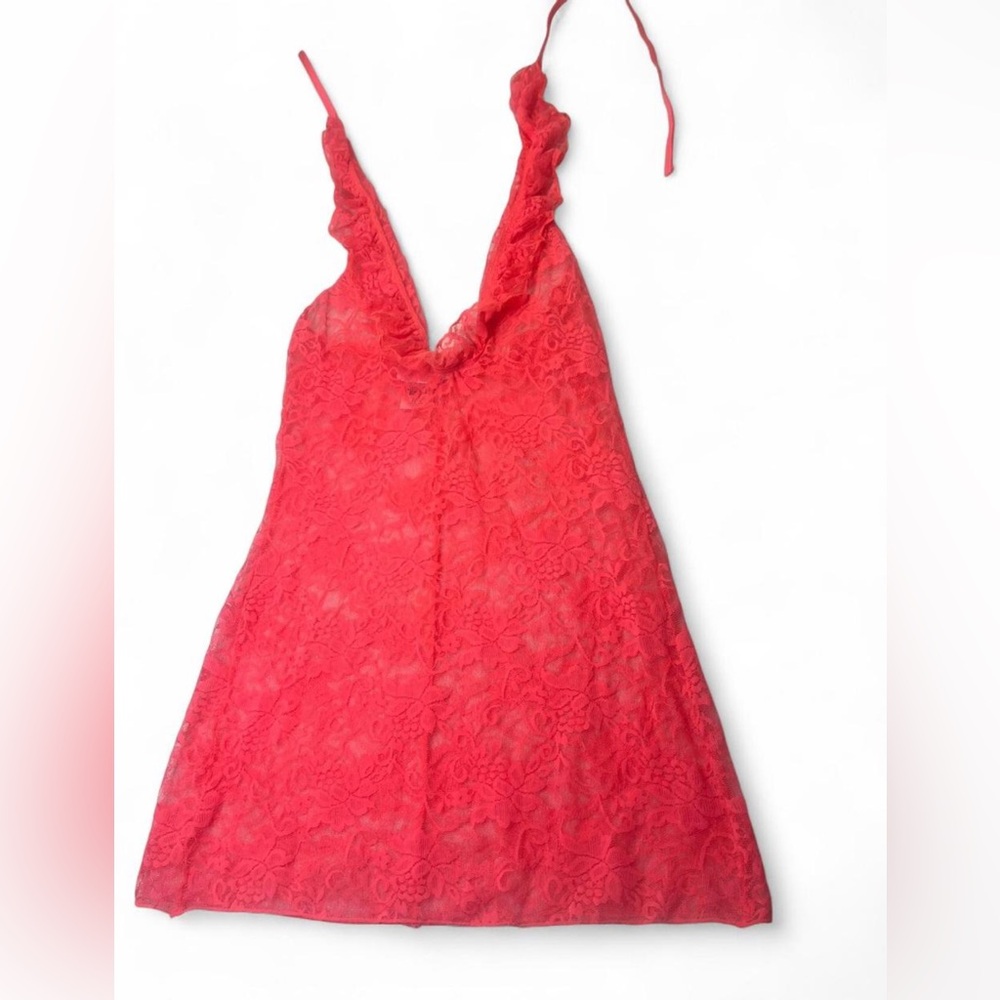 Dreamgirl Vibrant Pink Lace Halter Dress